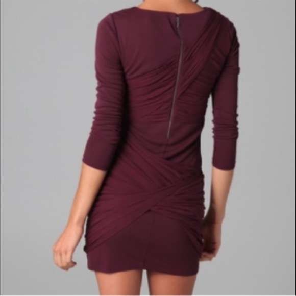 Alice + Olivia Red Silk Long Sleeve Ruched Goddess Mini Dress Size 6 NWT - Picture 15 of 16
